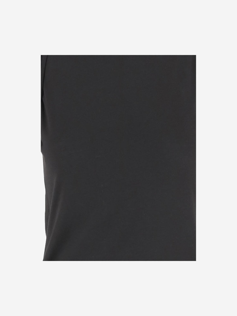 Cotton Top With Back Button Placket Black Tops
