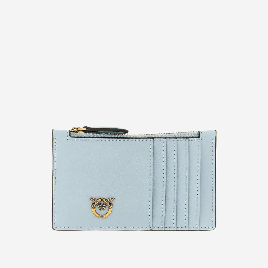 Card Holder Leather Light Blue Wallets & Purses