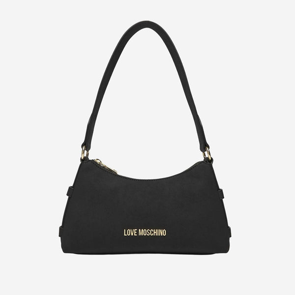 Shoulder Bag With Logo Black Polyurethane