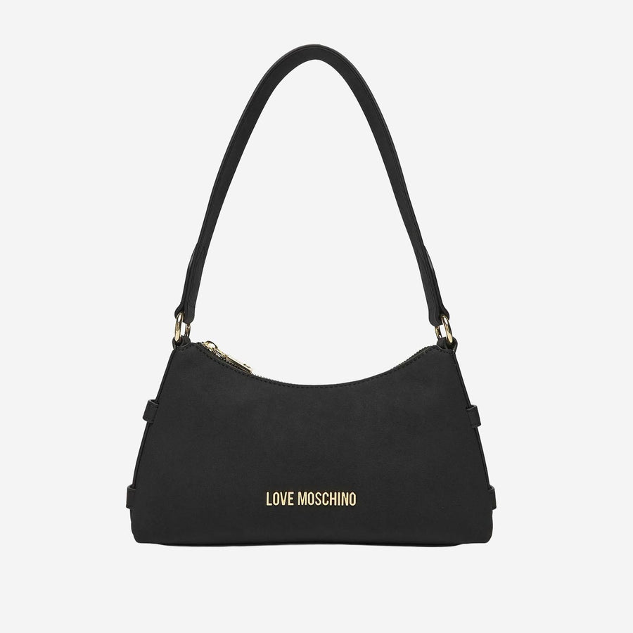 Shoulder Bag With Logo Black Polyurethane