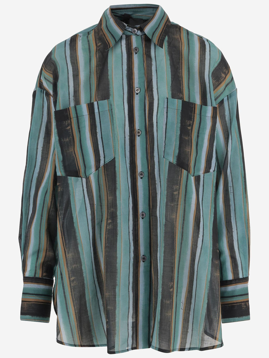 Shirt With Striped Pattern Cotton