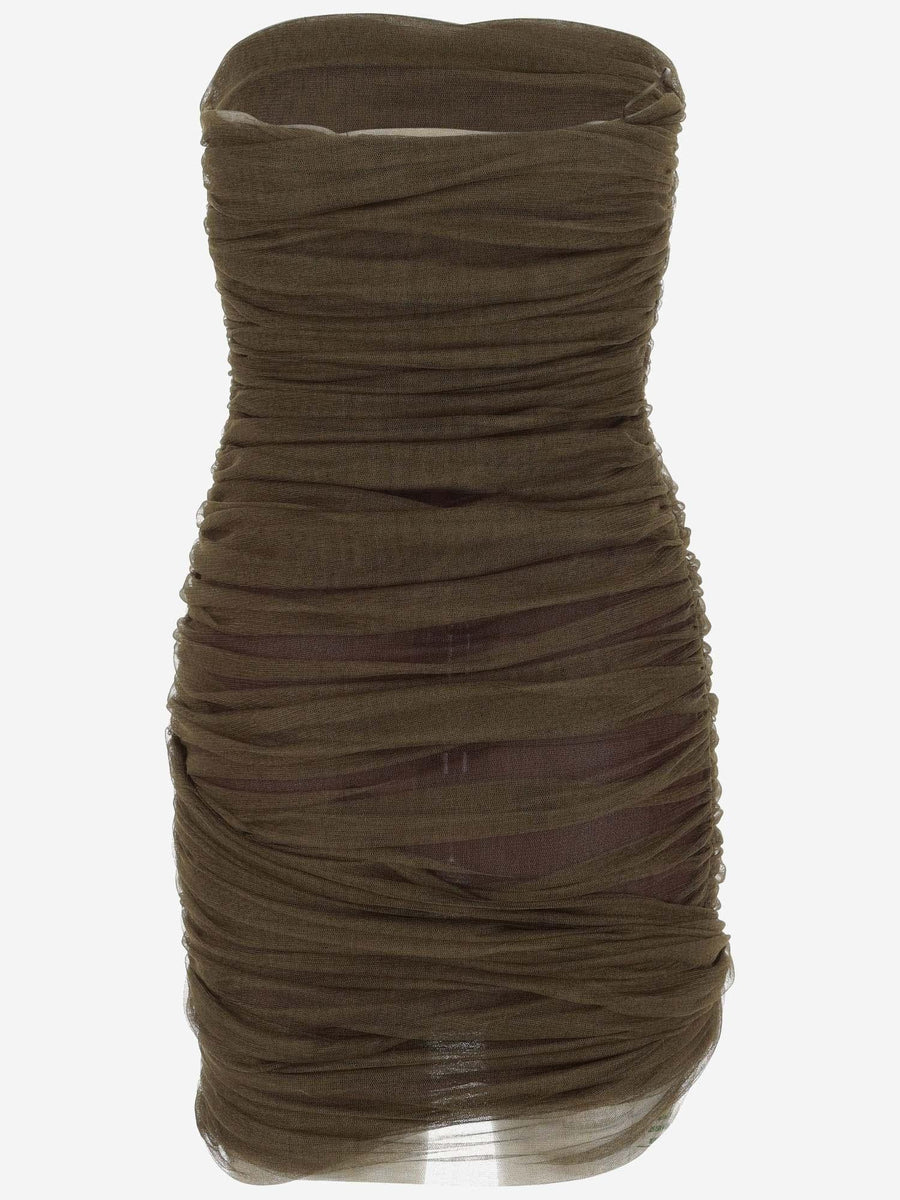 Dress Tulle Bustier Green Silk