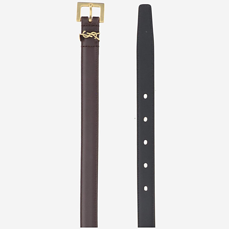 Leather Belt Cassandre Bordeaux Calfskin