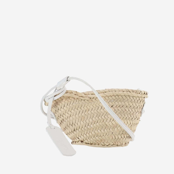 Straw Bag With Logo Natural Shoulder