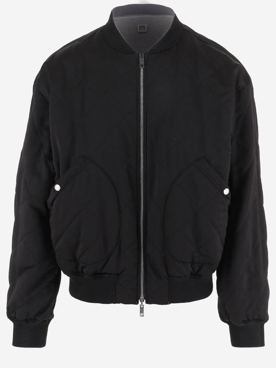Reversible Cupro And Nylon Jacket Grey Polyester/cupro