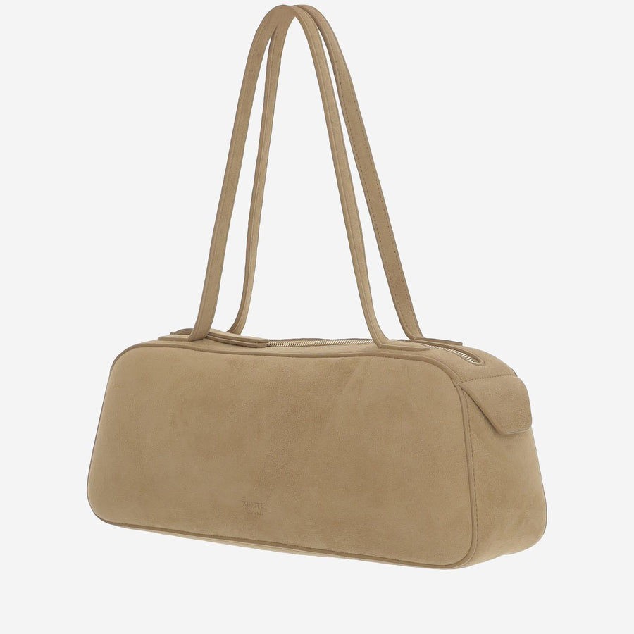 Simona Shoulder Bag Beige Kid Leather (suede)