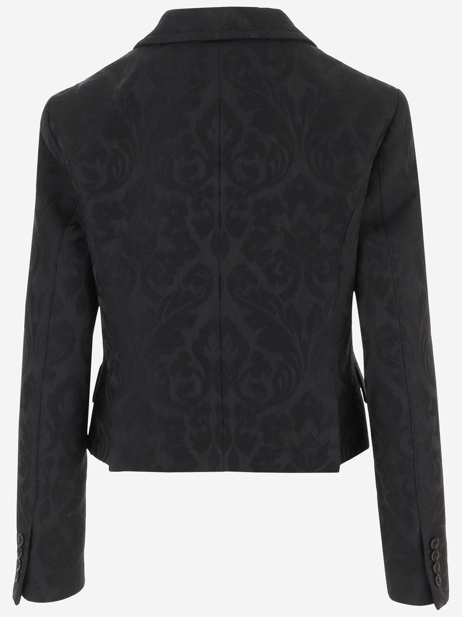 Double-Breasted Wool Blend Jacket Black