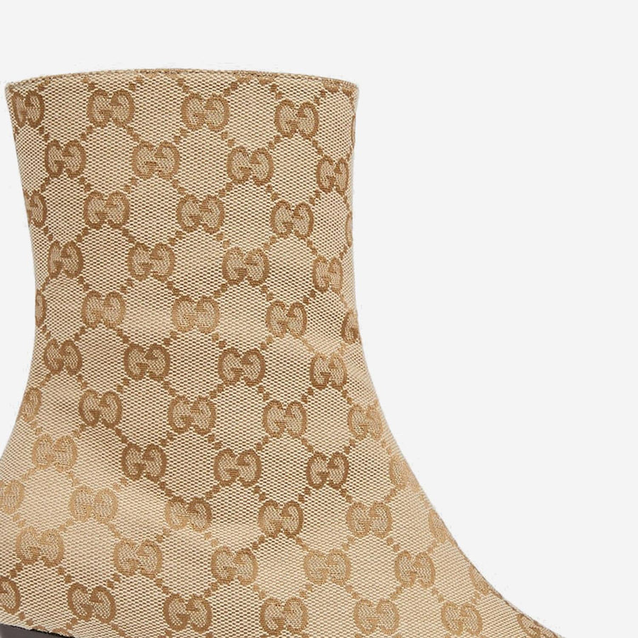 Ankle Boots Bombshell Gg Motif Beige Fabric