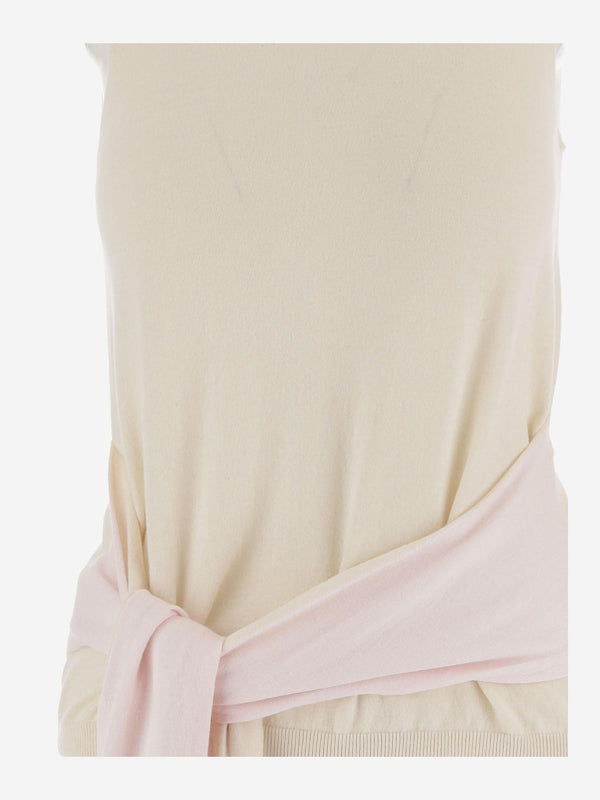 Sleeveless Sweater Cotton And Cashmere Ivory