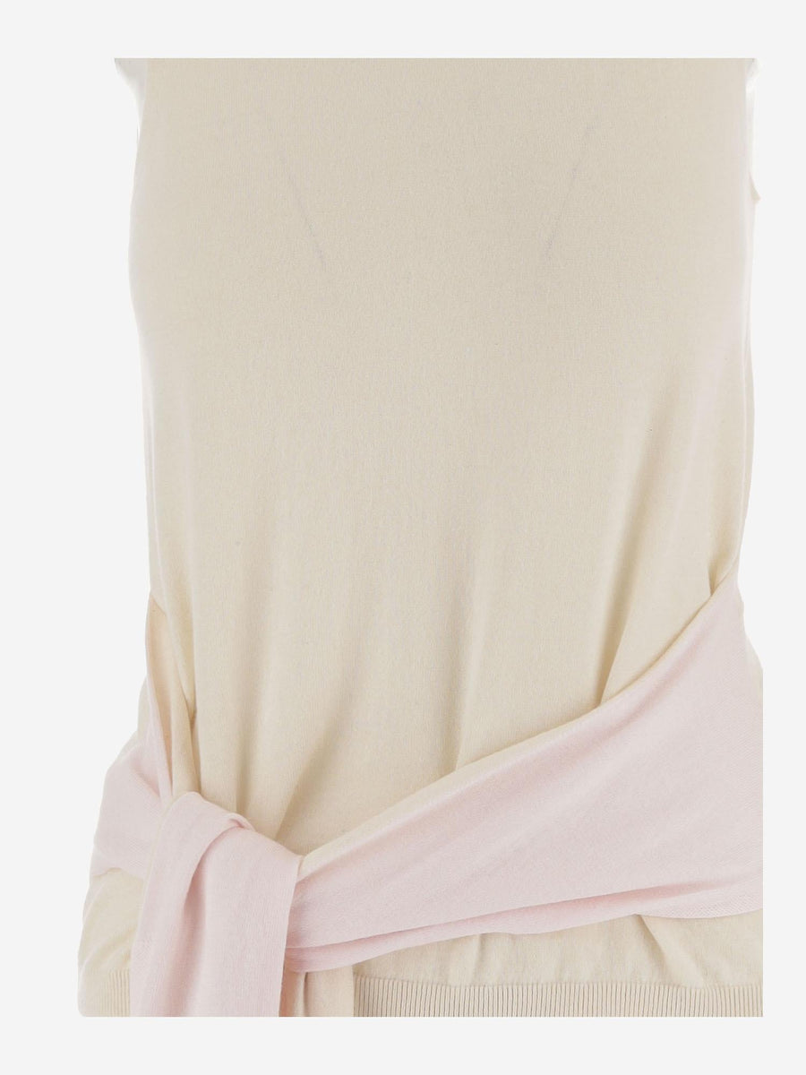 Sleeveless Sweater Cotton And Cashmere Ivory