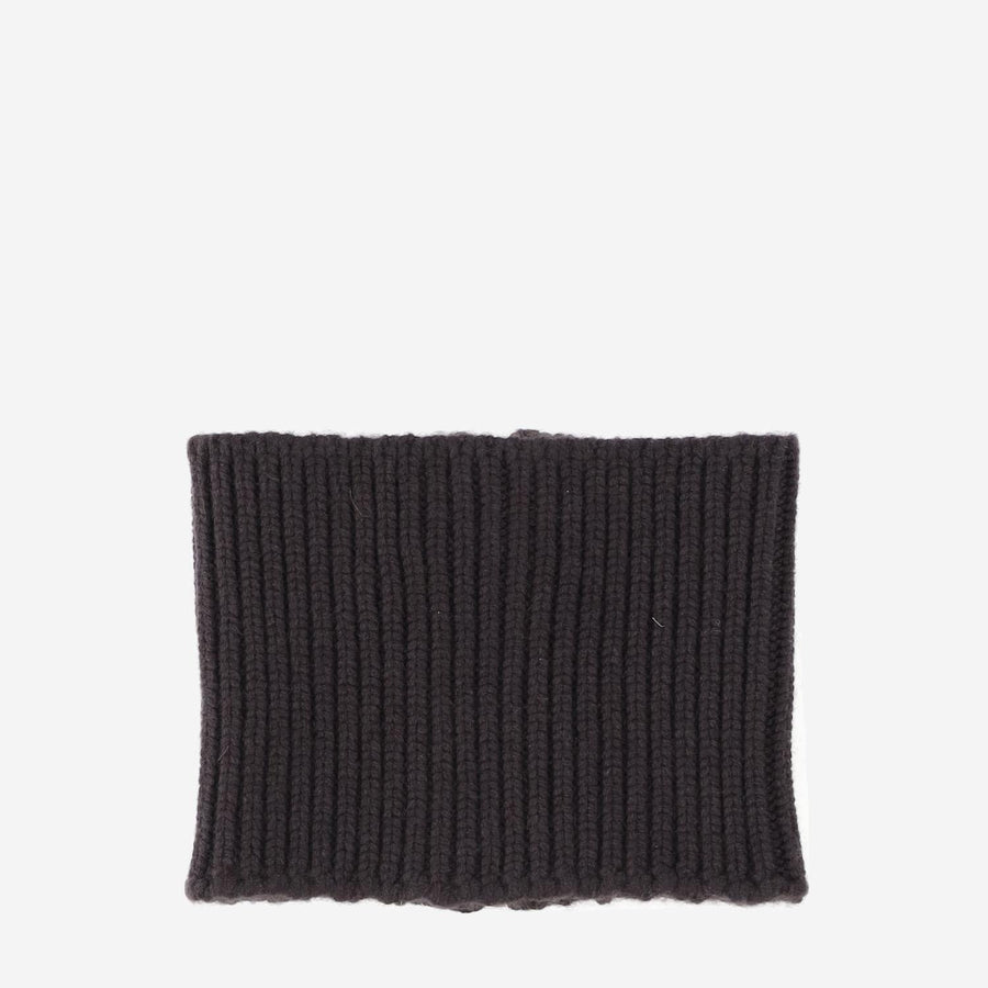 Cashmere Knit Neck Warmer Dark Brown Scarf