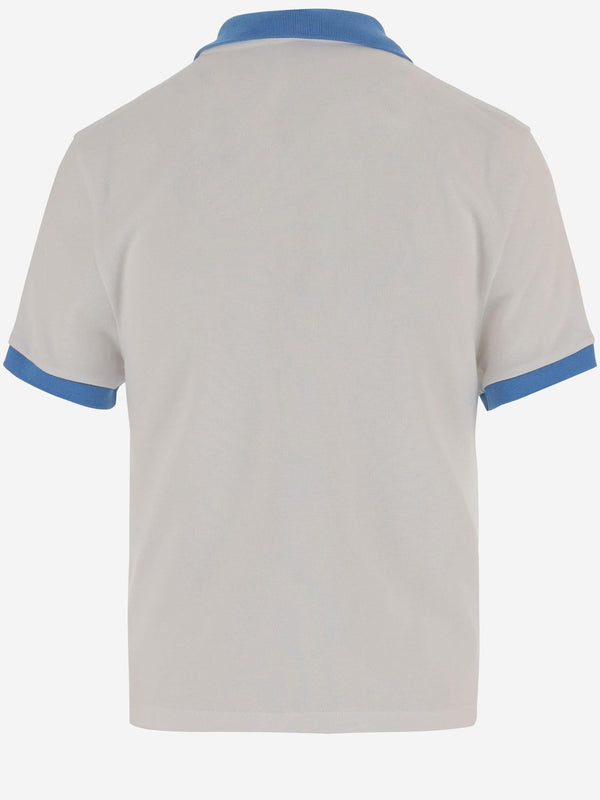 Polo Shirt Cotton White Tops