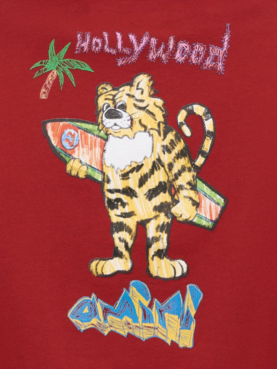 Sweatshirt Tiger Crew Cotton Red T-shirts