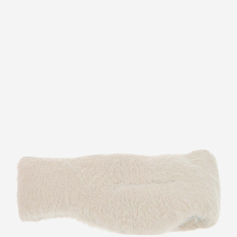 Knit Bandeau White Polyester Hat