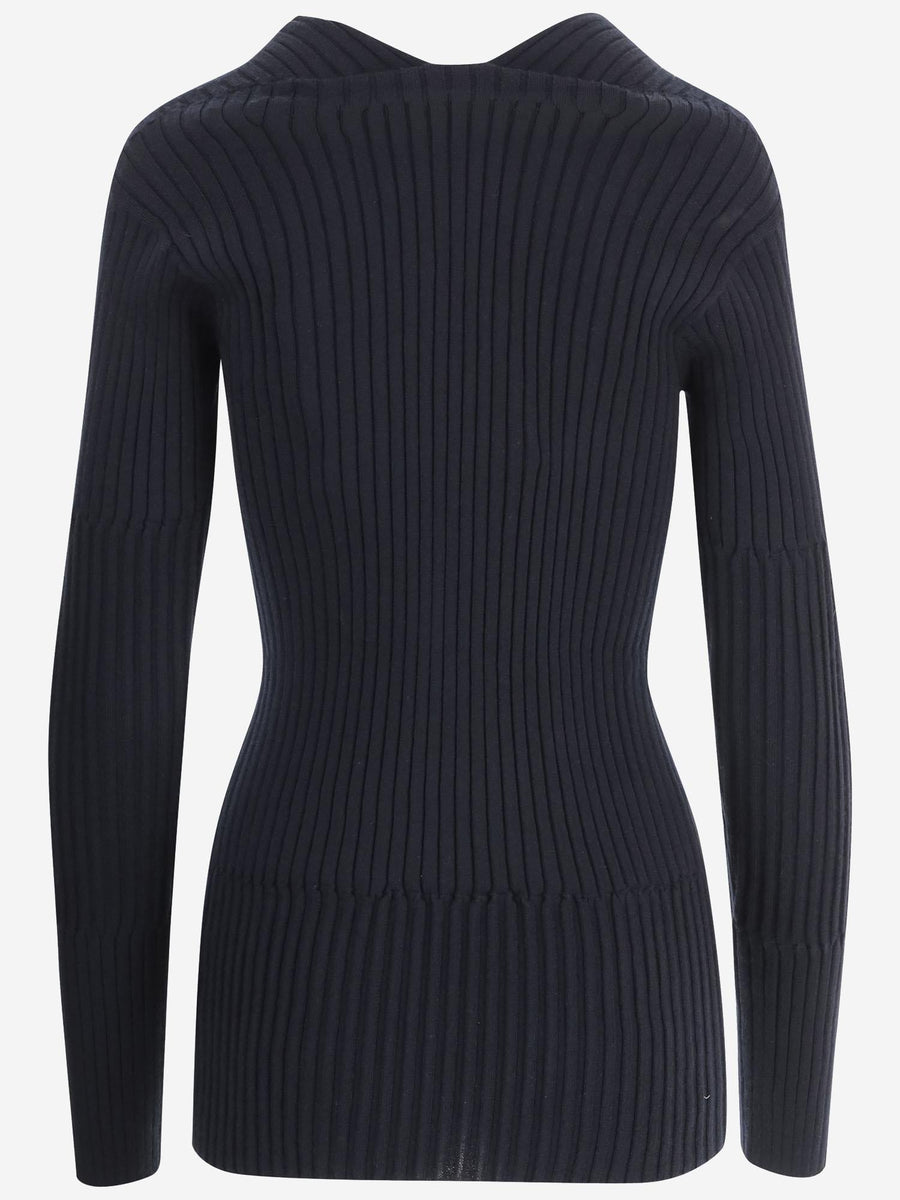 Sweater Cashmere And Silk Dark Navy
