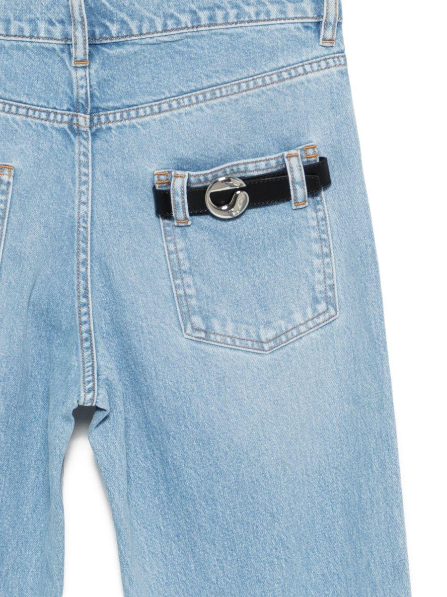 Jeans Straight-Leg Light Blue Cotton