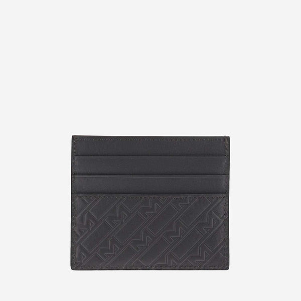 6 Compartment Card Holder Grey Leather Accessory
