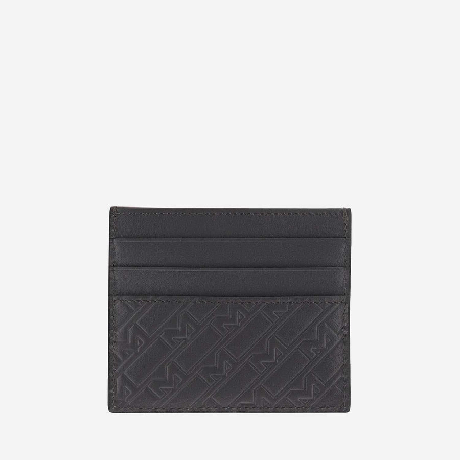 6 Compartment Card Holder Grey Leather Accessory