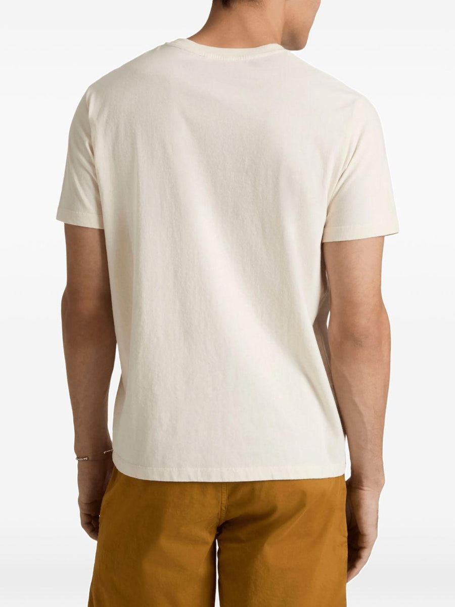 T-Shirt Big Turtle Embroidery White Organic Cotton T-shirts