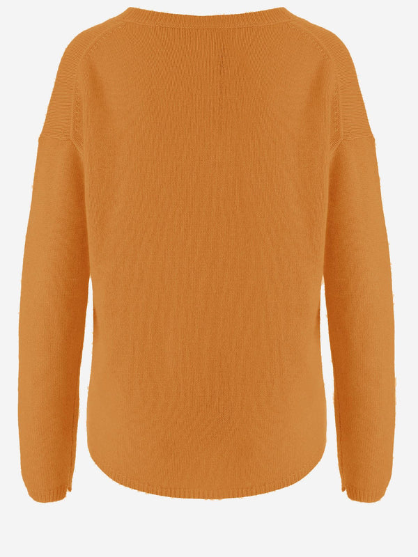 Cashmere V-Neck Sweater Orange