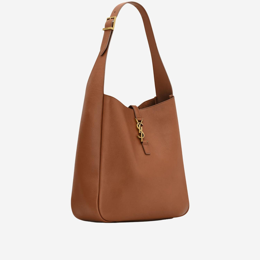 Textured Leather Bag Brown Shoulder