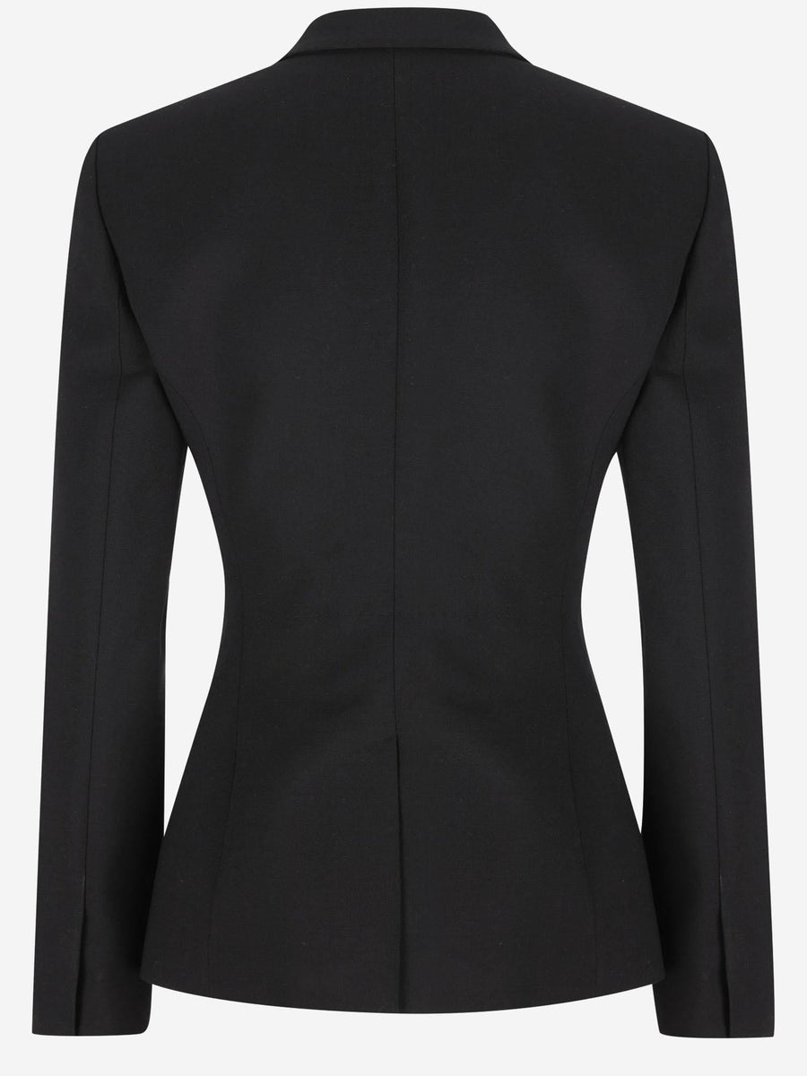 Stretch Wool Blend Jacket Black