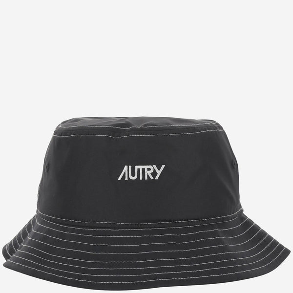Nylon Bucket Hat With Logo Black