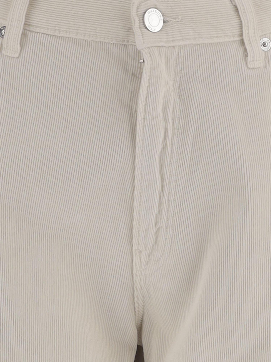 Pants Ribbed Cotton Velvet White Jean