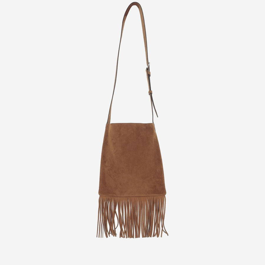 Nellcôte Suede Fringed Shoulder Bag Brown Leather (suede)