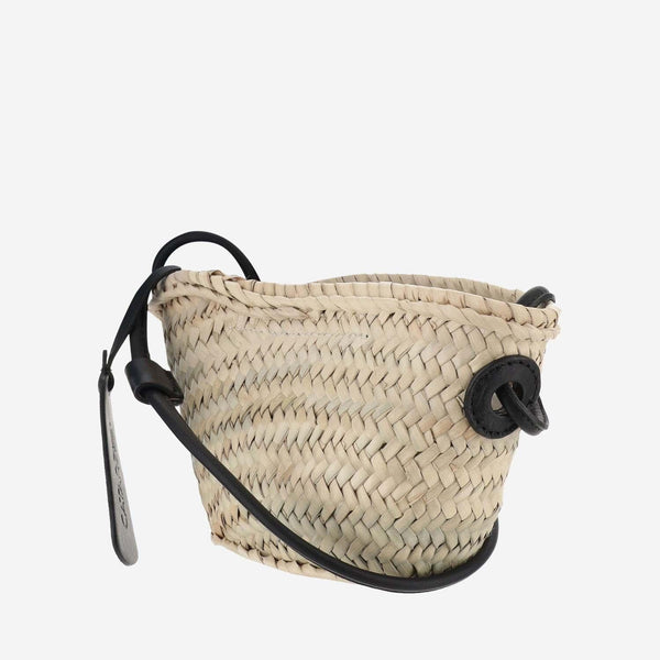 Straw Bag With Logo Natural Shoulder