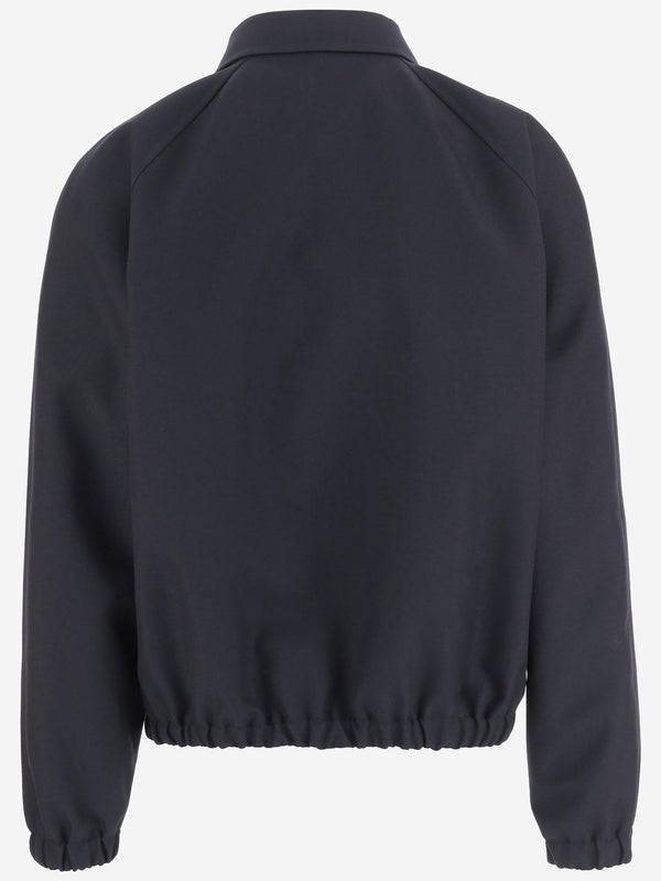Wool Blend Jacket Navy Polyester