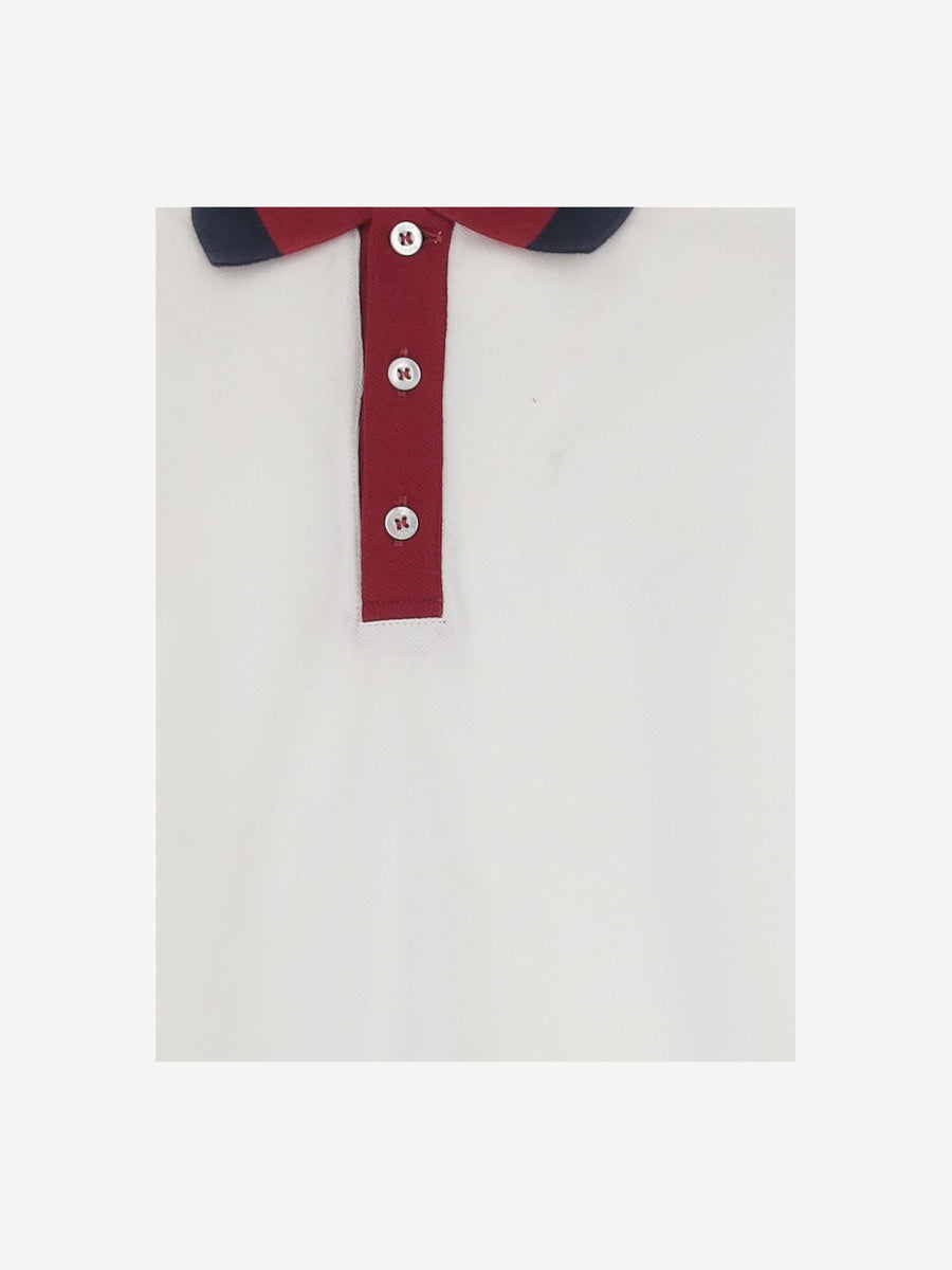 Stretch Cotton Pique Polo Shirt White