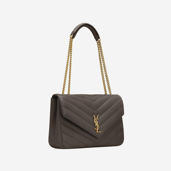 Loulou Large Quilted Lamb Leather Bag Brown Shoulder