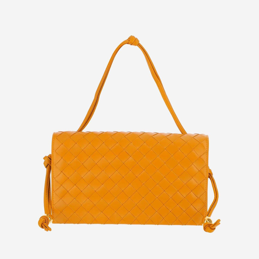 Trio Pouch On Strap Yellow Lambskin Shoulder Bags
