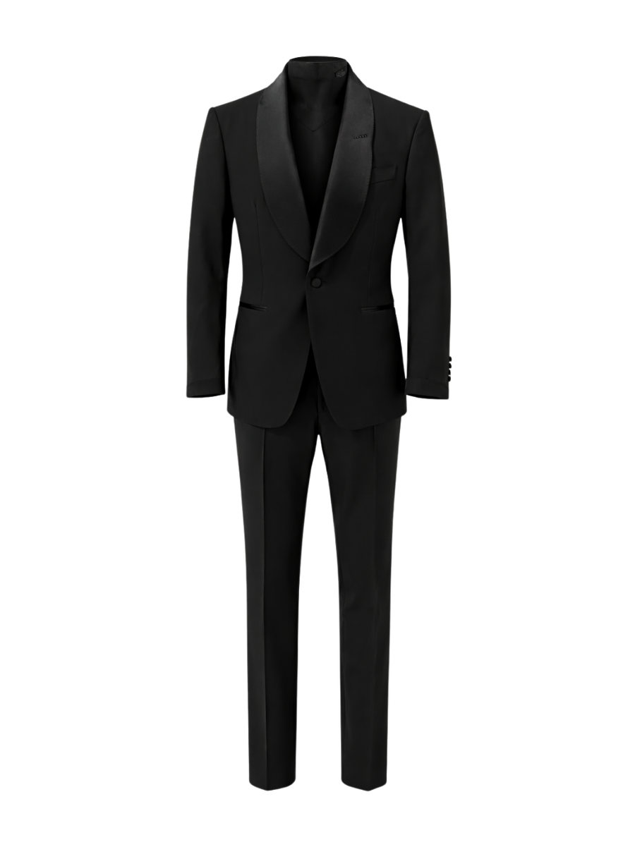 Suit Black Wool And Silk Suits