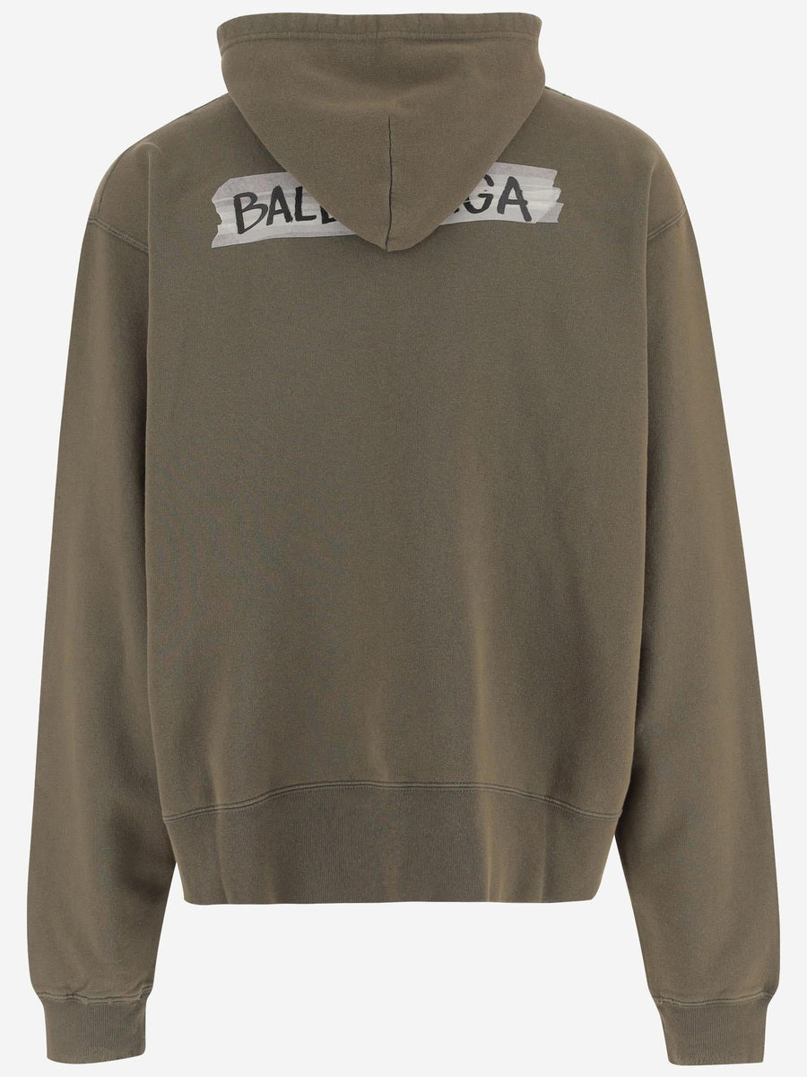 Masking Tape Cotton Sweatshirt Khaki Sweatshirts