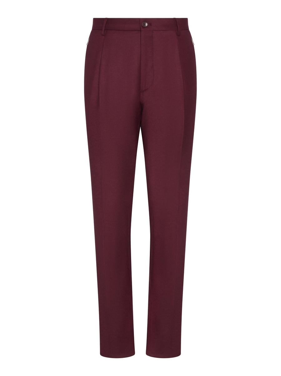 Trousers Burgundy Wool