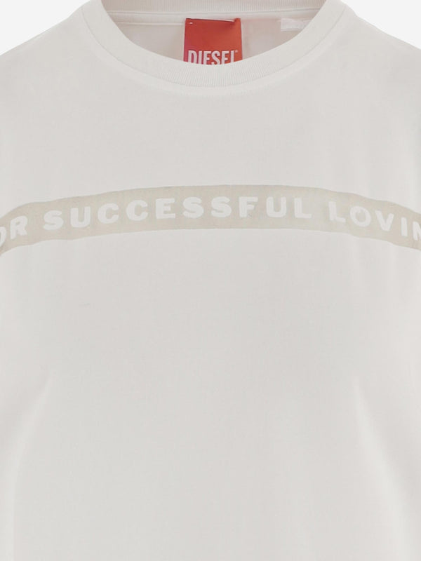 T-Shirt With Sheer Motif White Cotton T-shirts & Jerseys