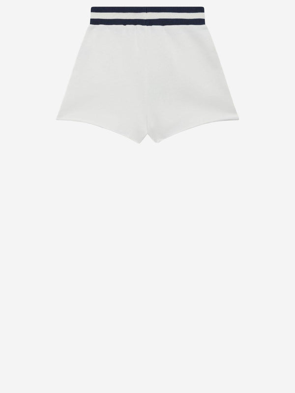 Cotton Shorts With Logo White