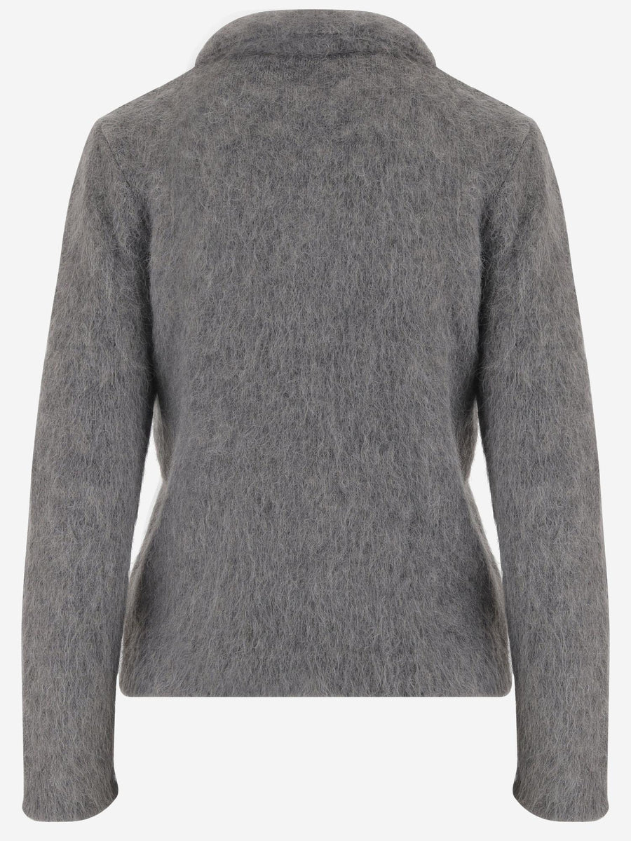 Polo Sweater Brushed Alpaca Grey