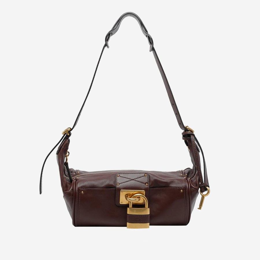 Leather Shoulder Bag Paddington Dark Brown