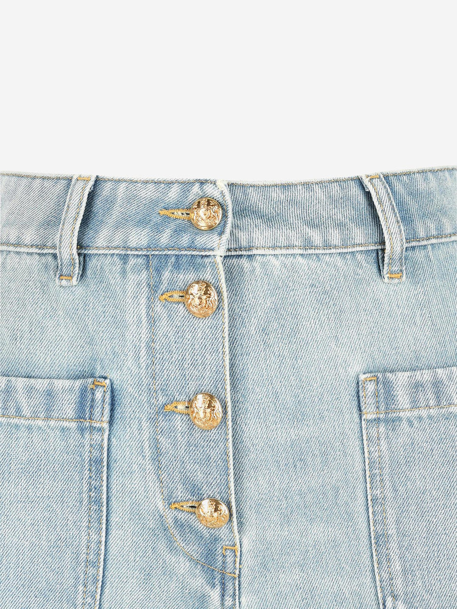 Jeans With Gold Buttons Blue Cotton