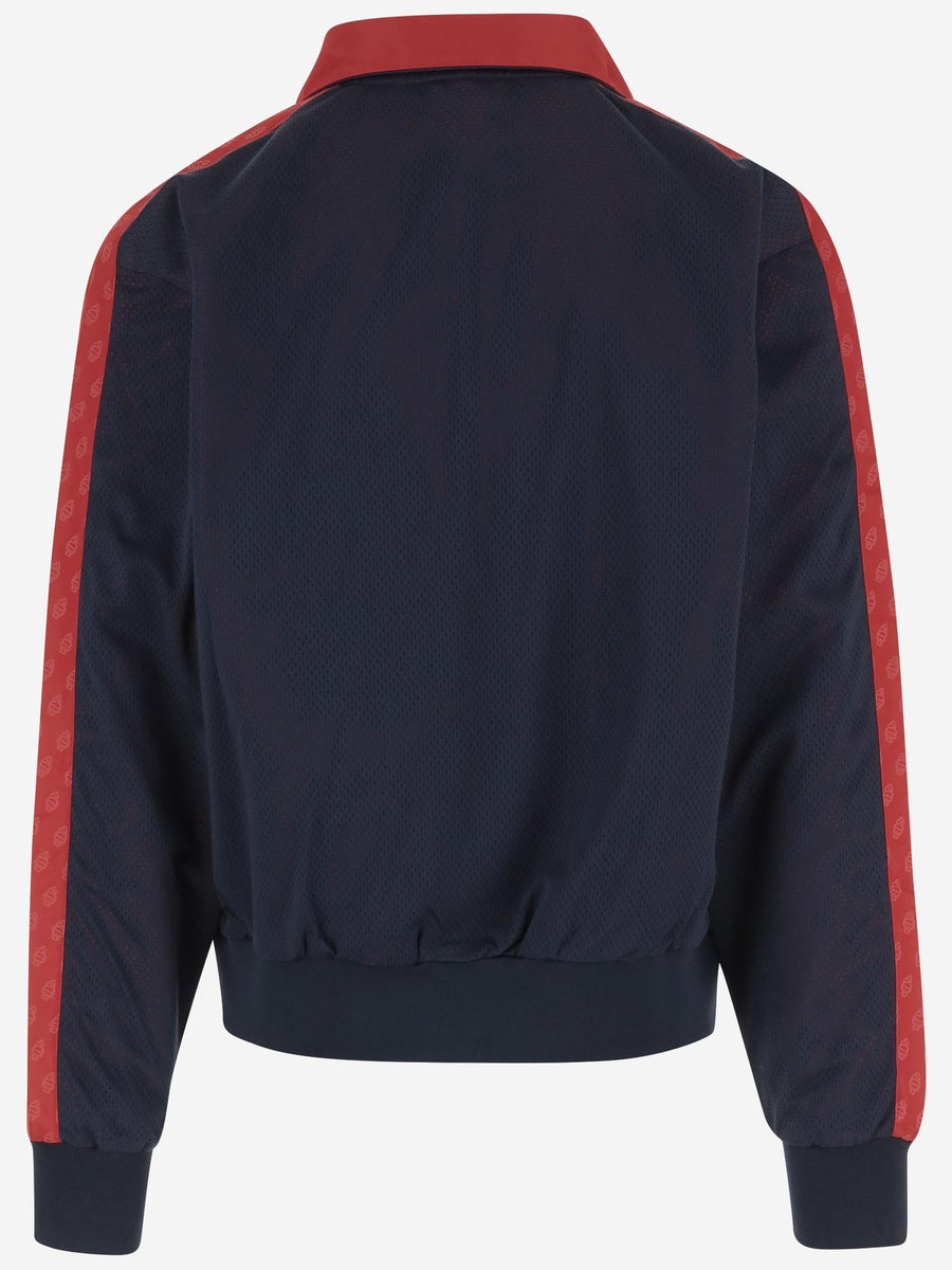 Color-Block Technical Jacket Navy Polyester