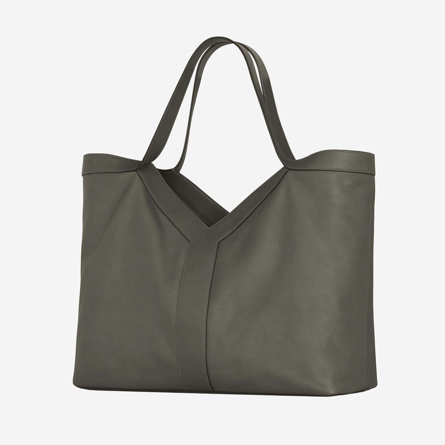 Large Leather Tote Bag Military Green Shoulder