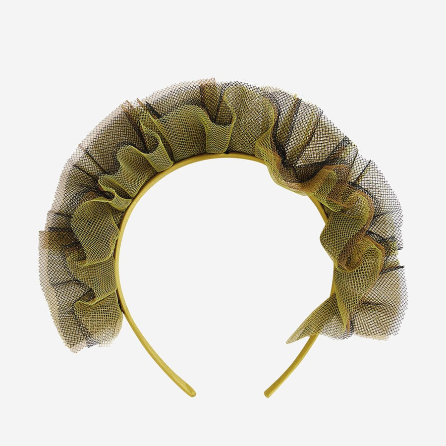 Ruffled Tulle Headband Navy Polyamide Accessory
