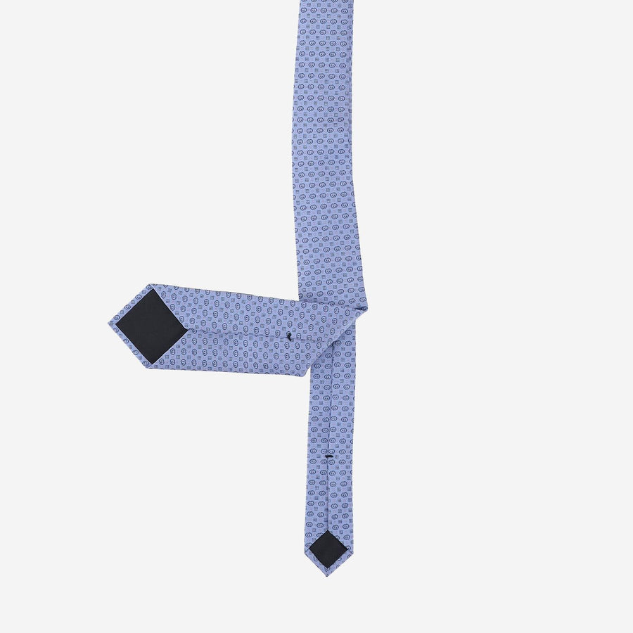 Jacquard Silk Tie Gg Cross Light Blue Ties & Bow