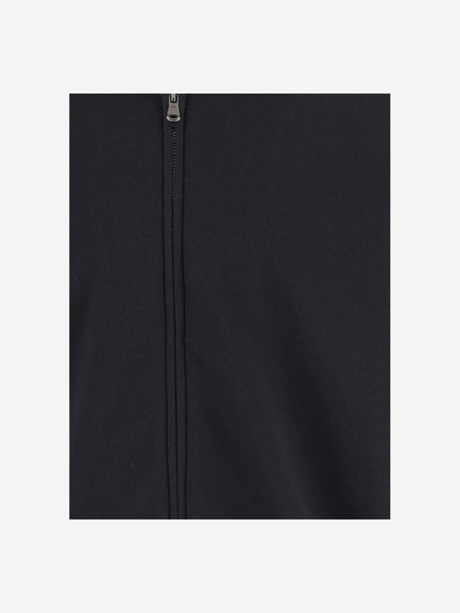 Cotton Blend Zip-Up Sweater Grey