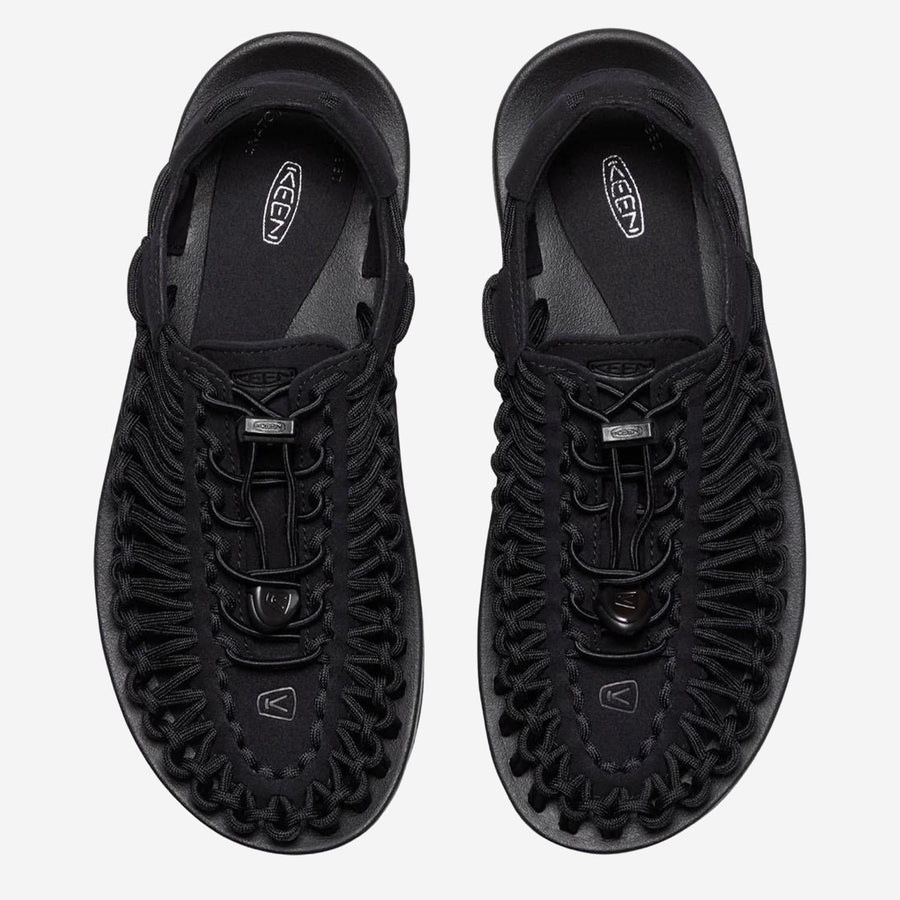 Sandals Uneek Leather Black Textile And Rubber