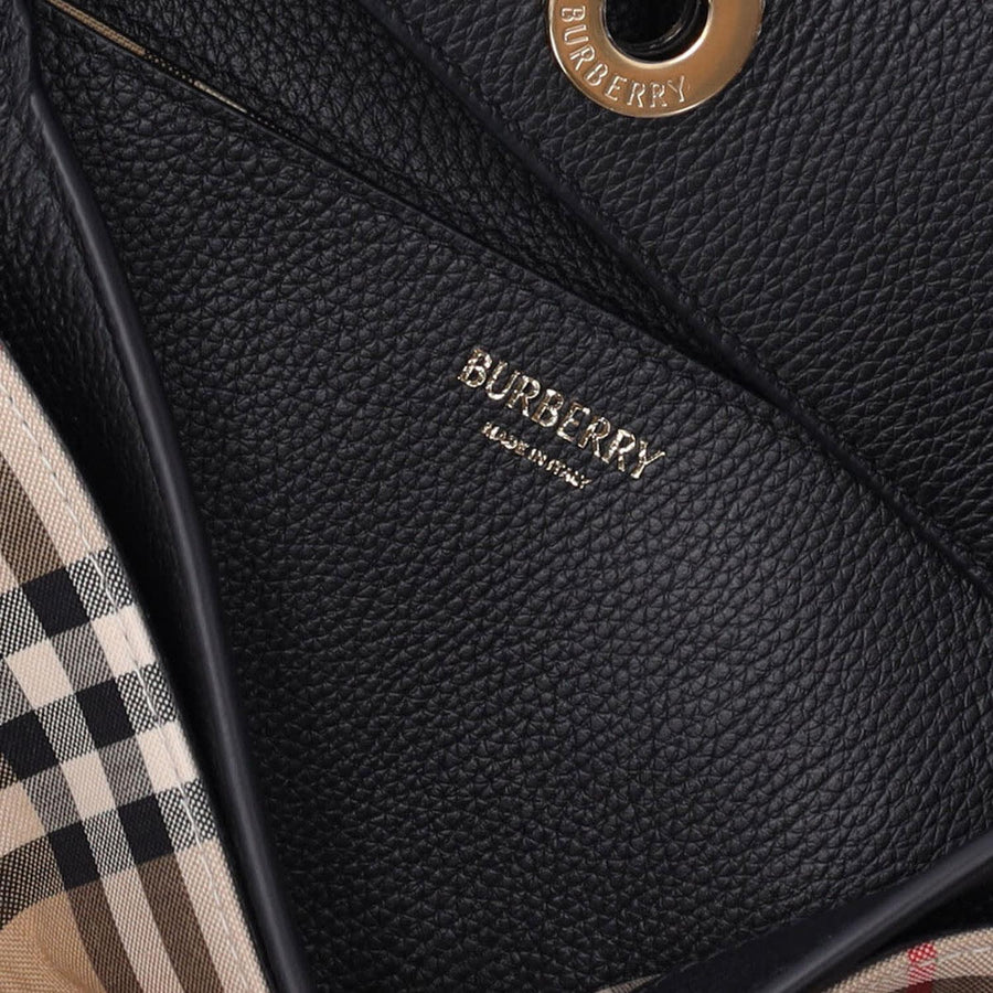 Leather Crossbody Bag Calf-Grain Black Shoulder