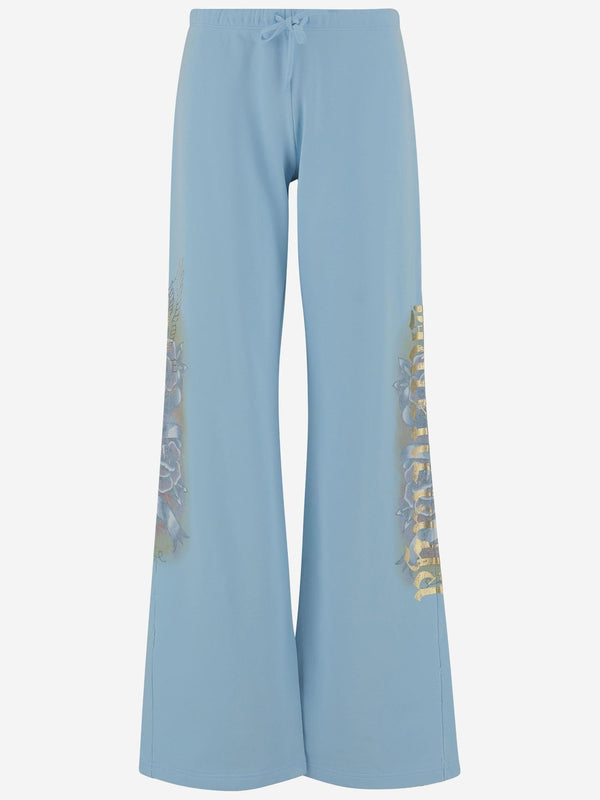 Cotton Tacky Jogging Pants Light Blue Trousers